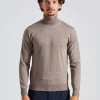 Merino Høy Hals Beige Mel