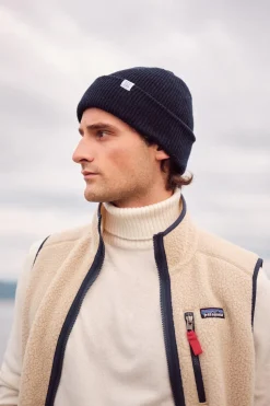 Merino Lambswool Beanie Dark Navy