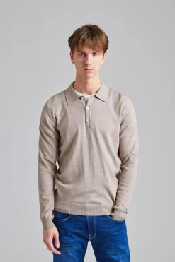 Merino Polo Sweater Beige