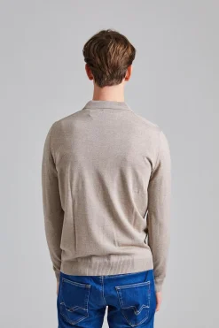 Merino Polo Sweater Beige