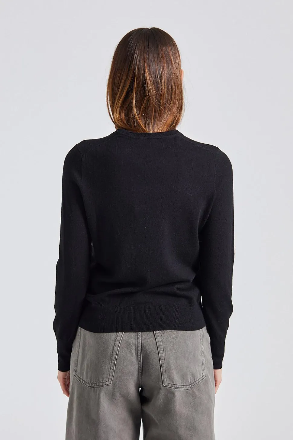 Merino R-Neck Sweater Black