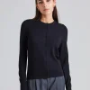 Merino Short Cardigan Black