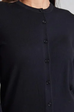 Merino Short Cardigan Black
