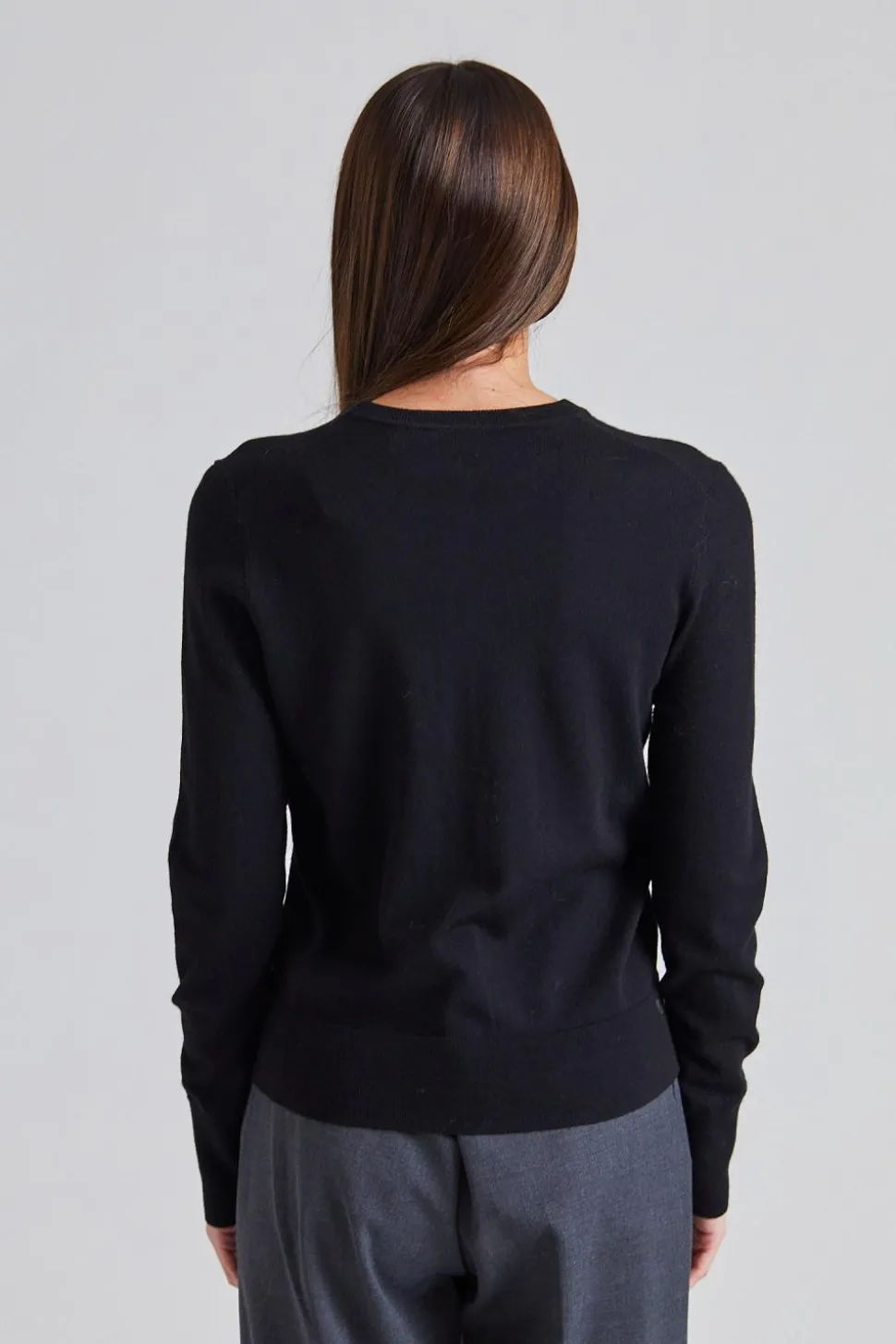 Merino Short Cardigan Black