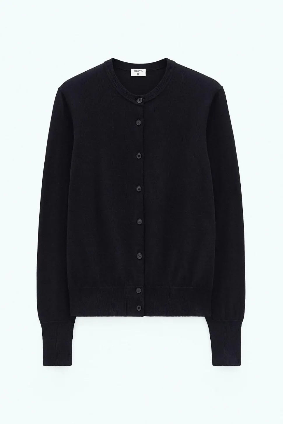 Merino Short Cardigan Black