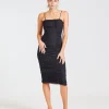 Mesh Midi Dress Black