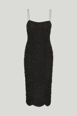 Mesh Midi Dress Black