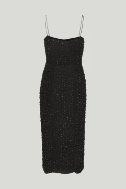 Mesh Midi Dress Black
