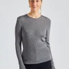 Metallic Rib Knit Gun Metal