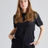 Metallic Wool Tee Jet Black