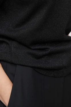 Metallic Wool Tee Jet Black