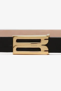 Micro Frame Belt Black Smooth Leather