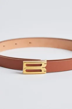 Micro Frame Belt Tan Smooth Leather