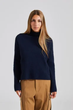 Mika Yak Funnelneck Sweater Navy