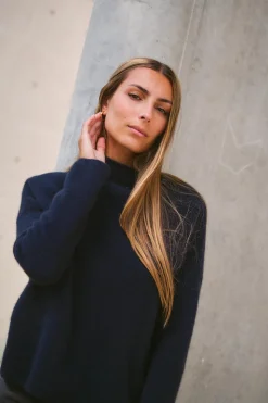 Mika Yak Funnelneck Sweater Navy