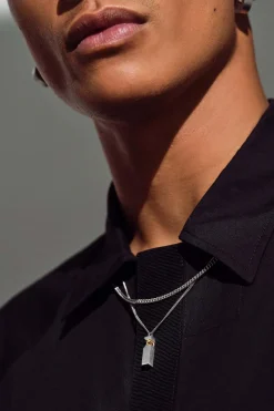 Mined Cube Pendant Black Diamond