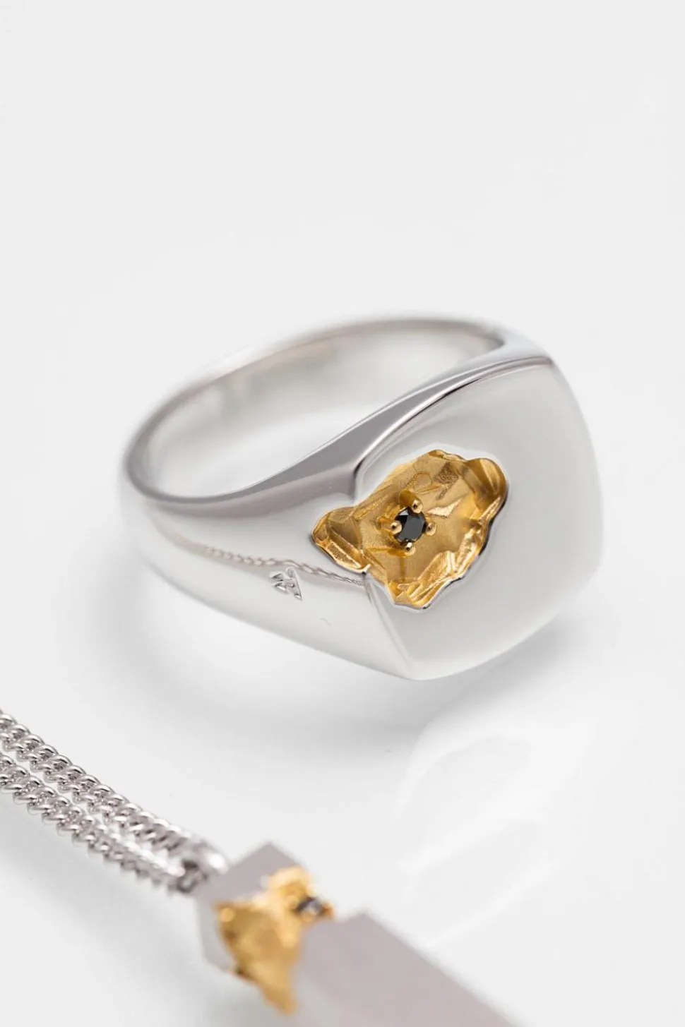 Mined Ring Large Black Diamond