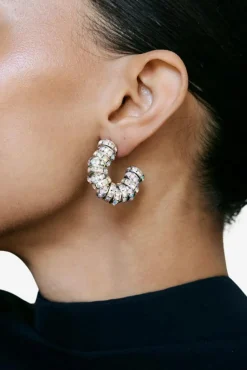 Mini Diamond Hoops Silver
