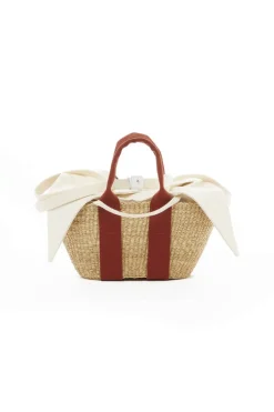 Mini George Rust Handle Ecru Pouch