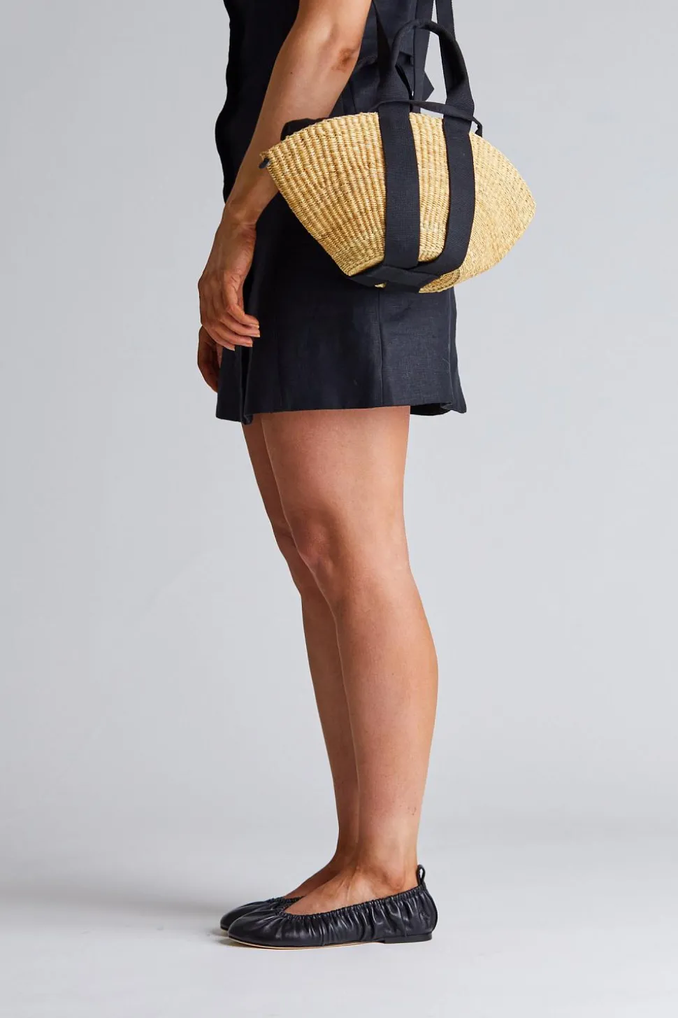 Mini Sophie Black Handle Black Pouch