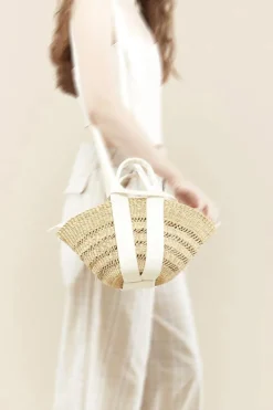 Mini Sophie Lace Ecru Handle Ecru Pouch