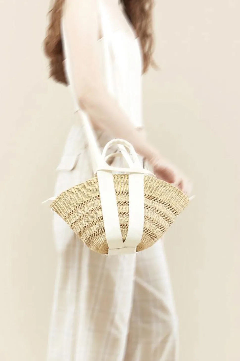 Mini Sophie Lace Ecru Handle Ecru Pouch