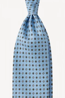 Mix Flower Silk Tie Light Blue