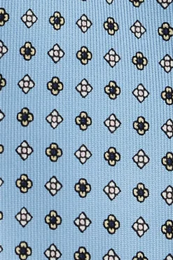 Mix Flower Silk Tie Light Blue