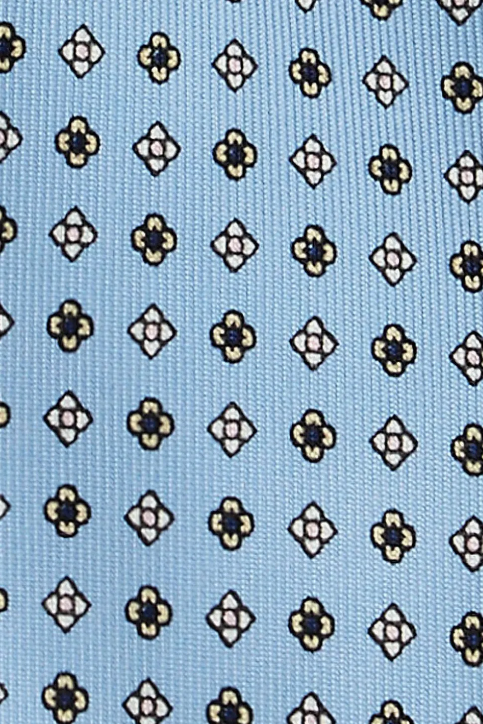 Mix Flower Silk Tie Light Blue