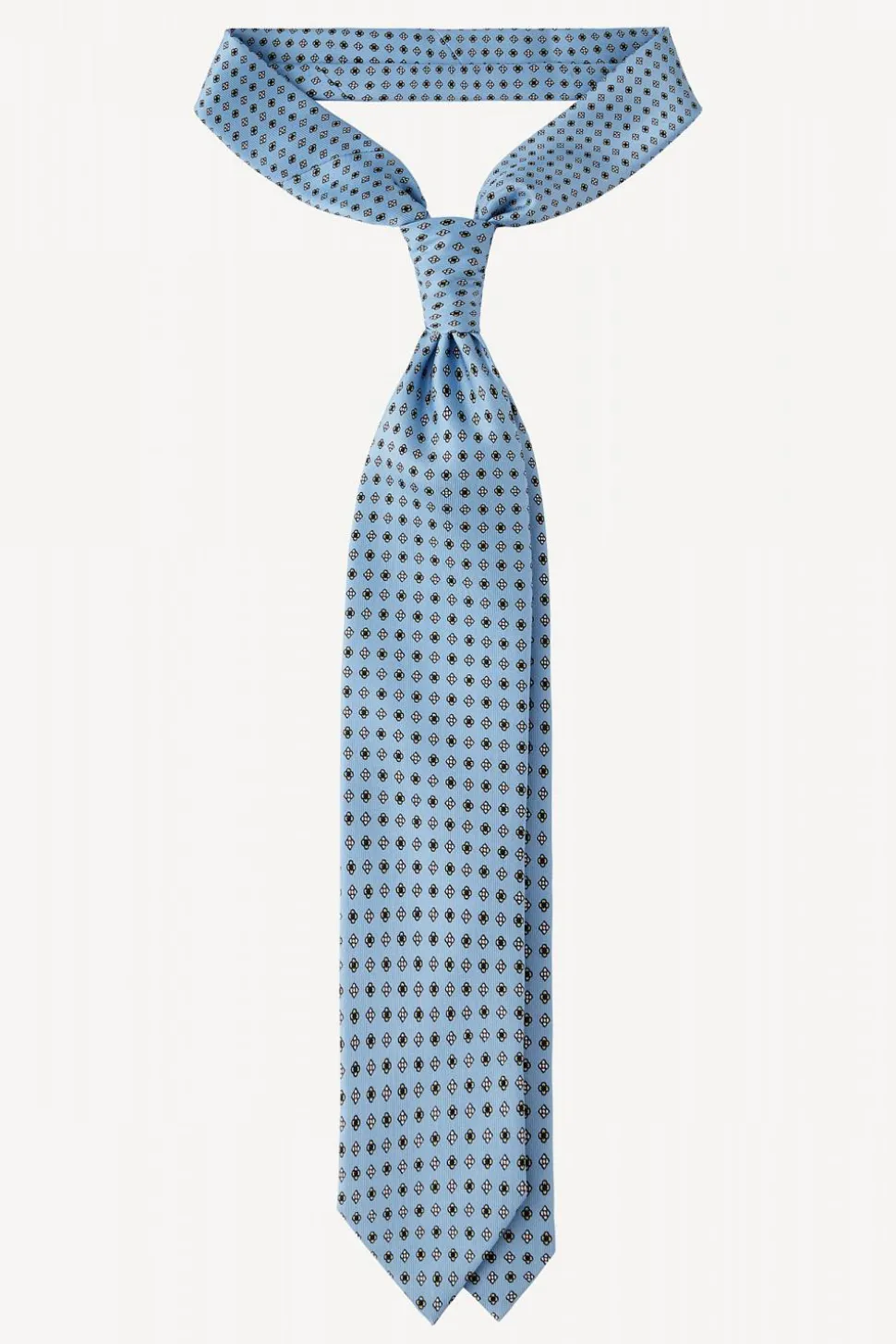 Mix Flower Silk Tie Light Blue