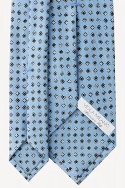 Mix Flower Silk Tie Light Blue