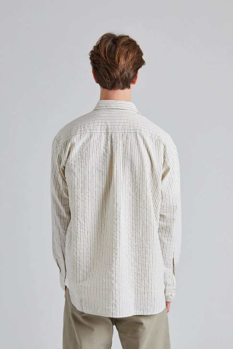 Mo Oversized Striped Shirt Chestnut