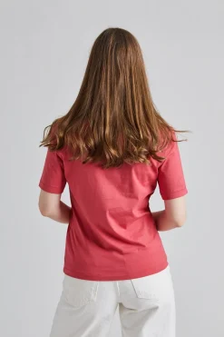 Mock Neck Tee Light Raspberry