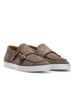 Monk Strap Sneaker Brown Suede