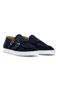 Monk Strap Sneaker Navy Suede