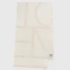 Monogram Jacquard Wool Scarf Charcoal Bone