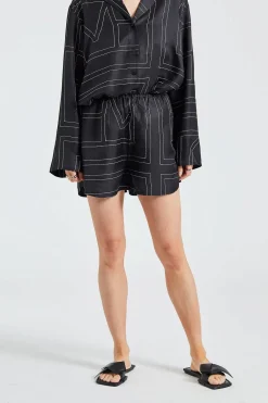 Monogram Silk PJ Shorts Black