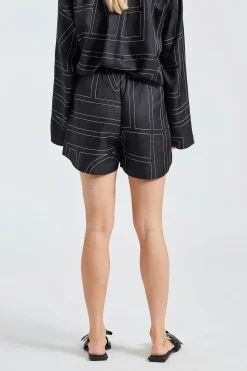 Monogram Silk PJ Shorts Black