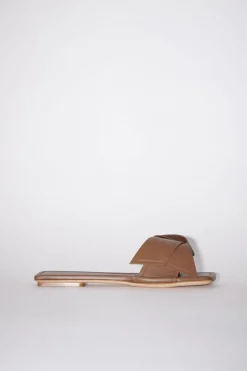 Musubi Leather Sandal Camel Brown FN-WN-SHOE000702