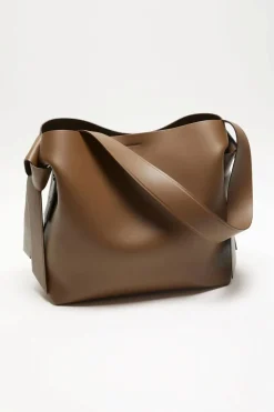 Musubi Midi Shoulder Bag R Camel Brown