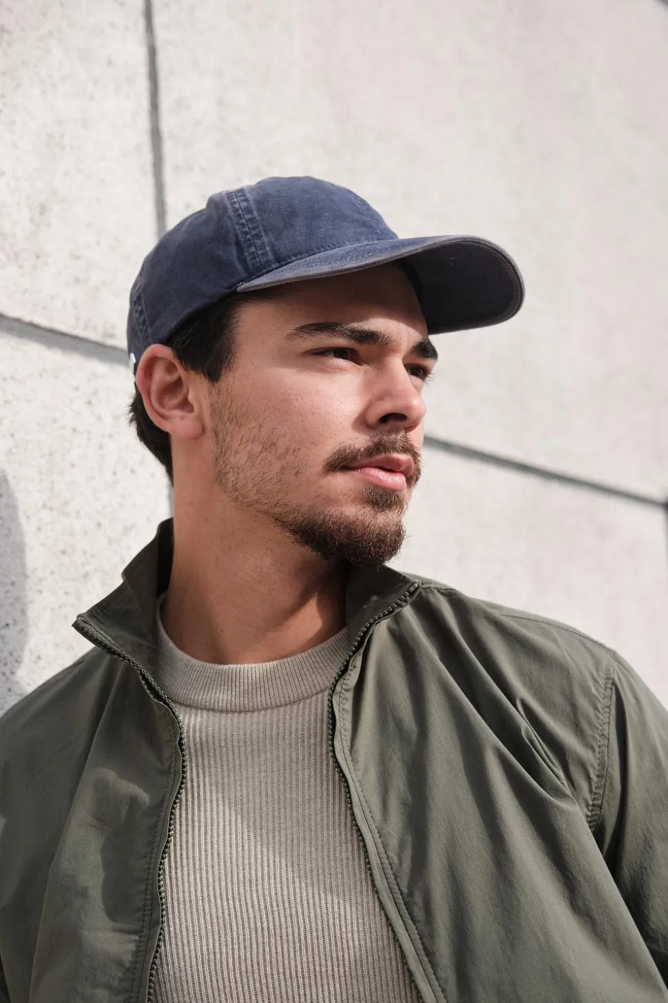 Navy Washed Cotton Soft Front