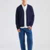 Norse Standard Merino Lambswool Cardigan Dark Navy
