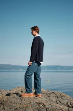 Norse Standard Merino Lambswool Cardigan Dark Navy