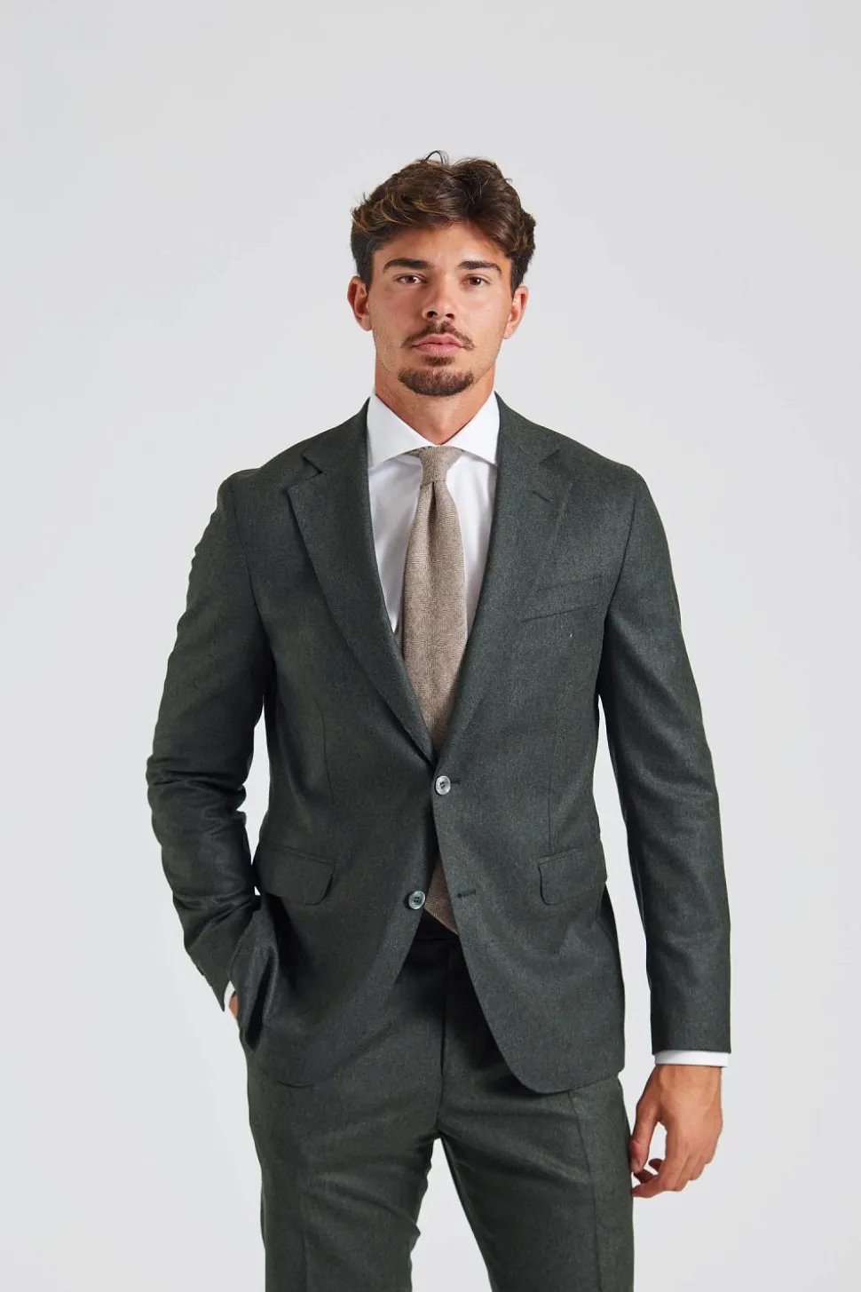 N.Siena Flanell Blazer Green