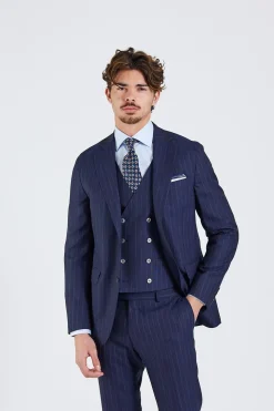 N.Siena Navy Pinstripe