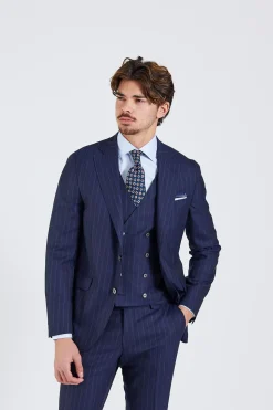 N.Siena Navy Pinstripe