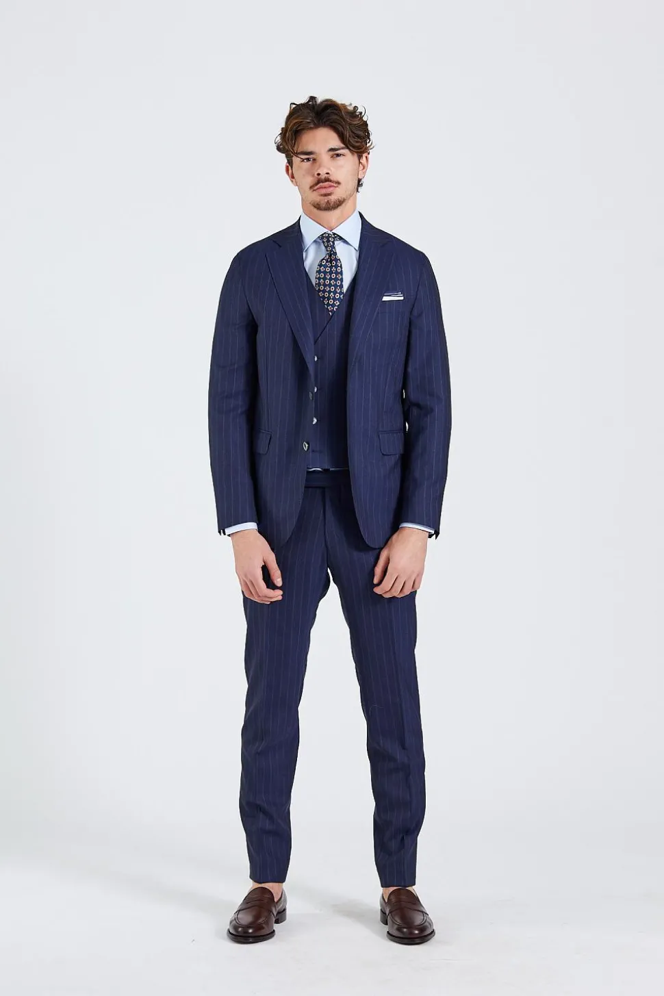 N.Siena Palermo Camden Suit Navy Pinstripe