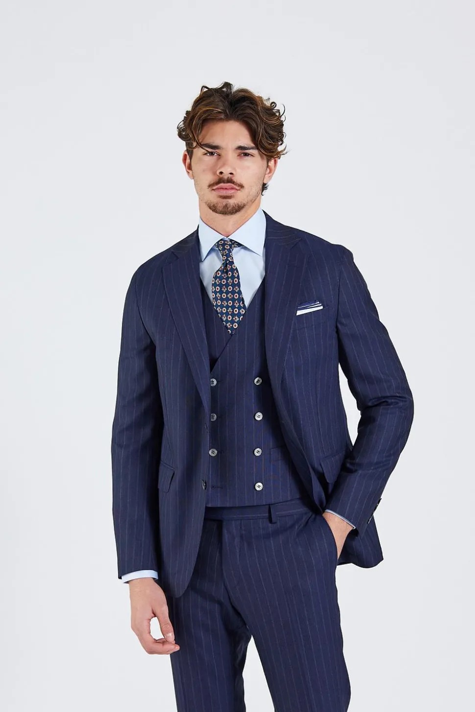 N.Siena Palermo Camden Suit Navy Pinstripe