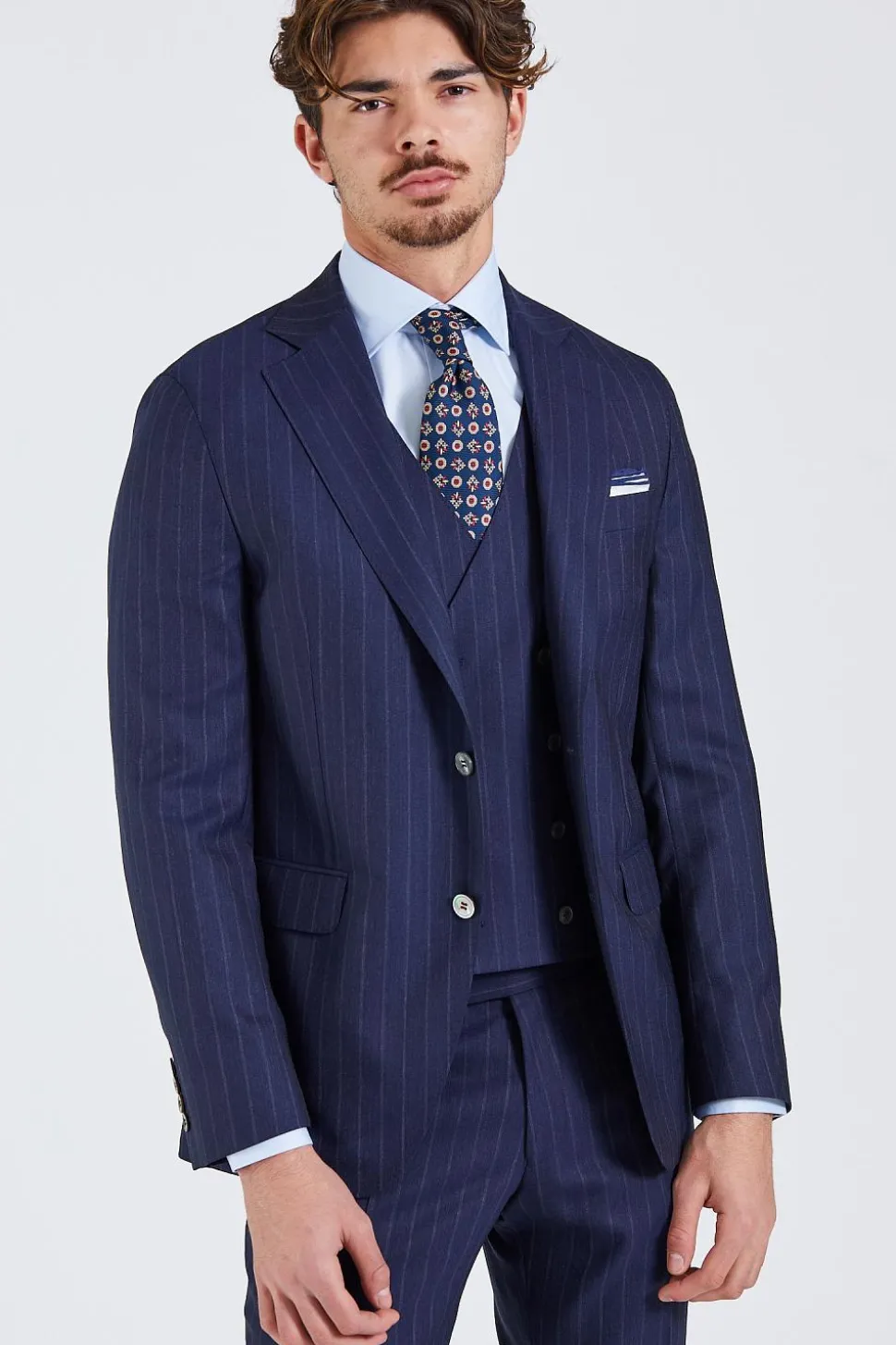 N.Siena Palermo Camden Suit Navy Pinstripe