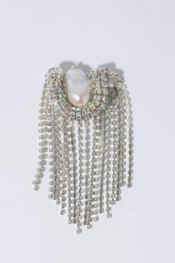 Octopus Fringe Brooch Silver